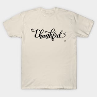 Thankful Hearts Hand Lettered Thanksgiving T-Shirt